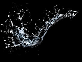 Splashing water on a black background. water splash refreshing black background