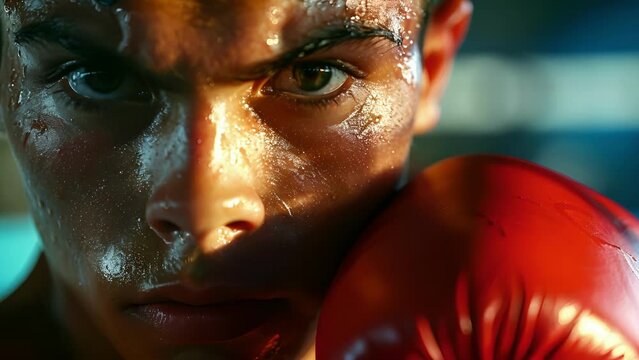 The intense concentration on a boxers face is only broken by the occasional flash of a y smirk.
