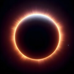 Fototapeta premium 3d render sun solar eclipse full covered 