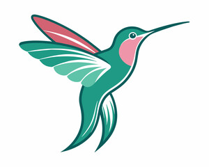 Hummingbird Hovering in Mid Air Using Continuous Lines