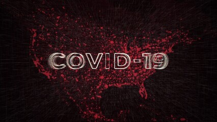 Covid-19 infographic concept for USA, graphic animation of pandemic - obrazy, fototapety, plakaty
