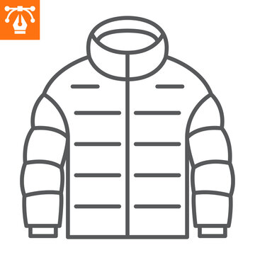 recommend clip art: Down jacket line icon