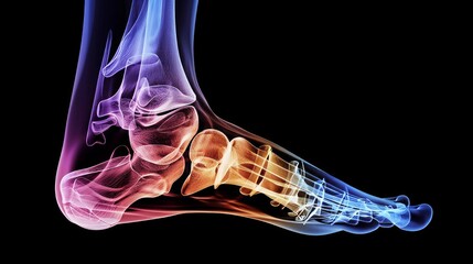 3d x-ray of ankle bone. Medical reference picture. - obrazy, fototapety, plakaty