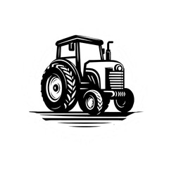 illustration design logo a tractor isolated on white background