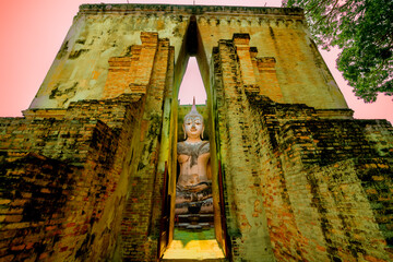 Ancient Sukhothai style Buddha statue at Wat Sri Chum