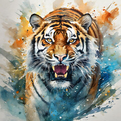 Obraz premium Tropienie Barw: Kolorowy Tygrys W Dzikiej Przyrodzie