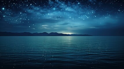 Fototapeta na wymiar black sky at night The sky is full of stars On the background of the black sea
