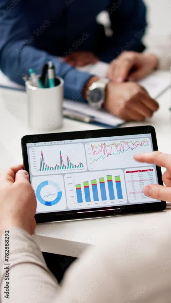Poster predictive business analytics on tablet computer