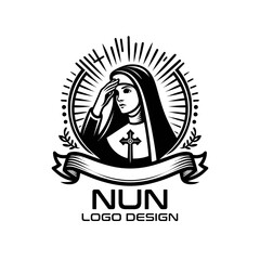 Nun Vector Logo Design