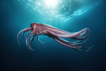  Giant squid swimming 