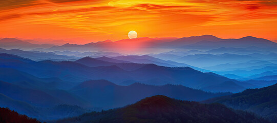 Obraz premium smoky mountain sunset.