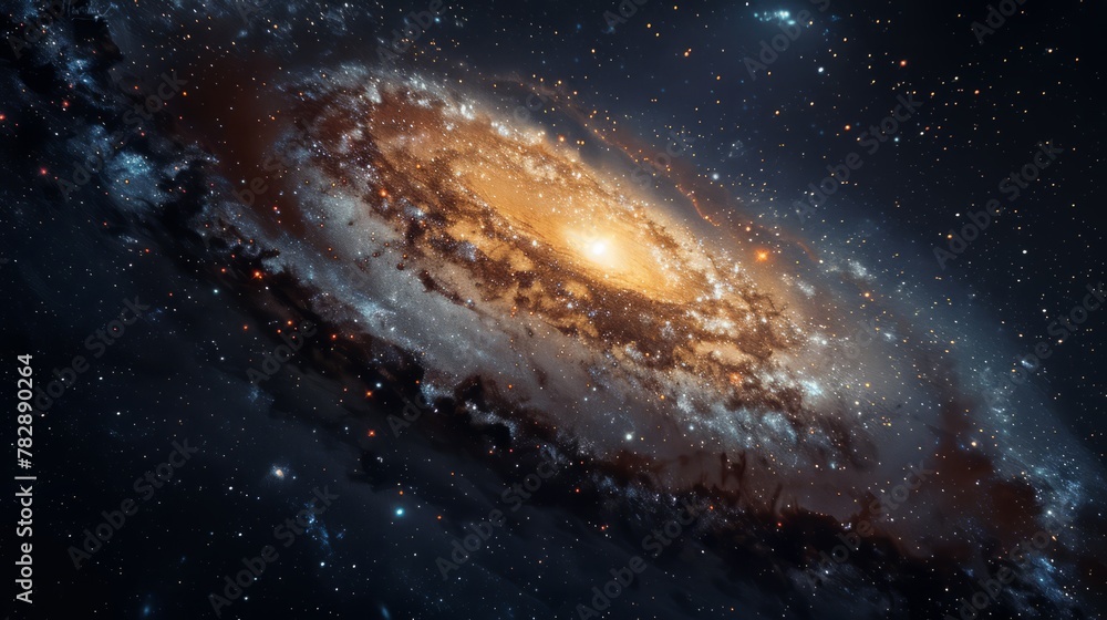 Wall mural universe filled with stars, nebula and galaxy. colorful space background with stars. beauty of deep 