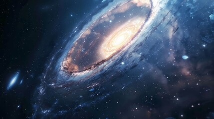 Fototapeta premium Universe filled with stars, nebula and galaxy. Colorful space background with stars. Beauty of deep space. A view from space to a spiral galaxy and stars