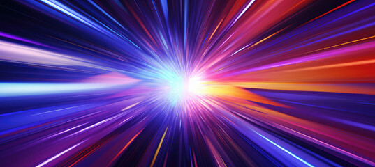 Hyperspace Travel Through a Colorful Wormhole - obrazy, fototapety, plakaty