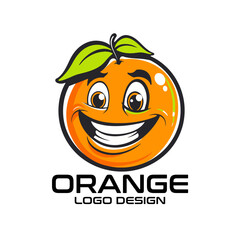 Orange Cartoon Vector Logo Design