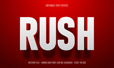 Red editable text effect, bold text style	