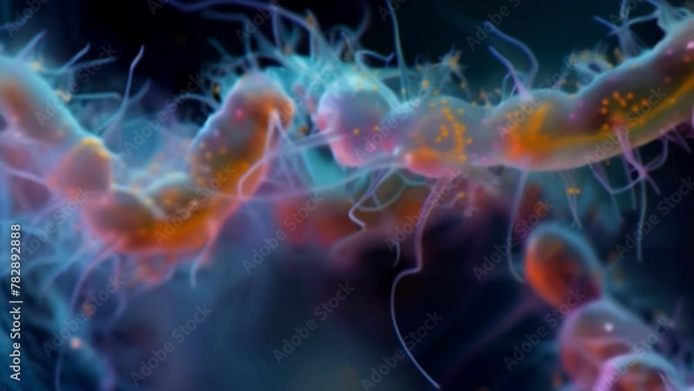 Poster a closeup image of several parasitic larvae forming a together within their hosts tissue displaying 