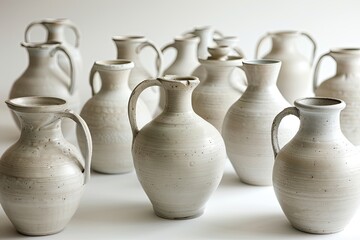 Fototapeta na wymiar White ceramic pottery simplicity and function