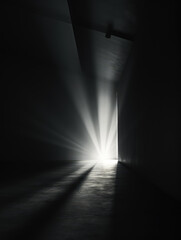 Mysterious Light in Dark Corridor