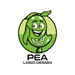 Pea Cartoon Vector Logo Design