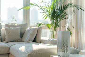 Air purifier in a modern living room.