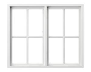 PNG A Isolated square white window transparent shape white background. 