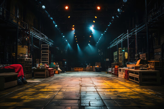 Behind The Scenes: Theatrical Stage Awaiting Performance