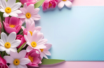  flowers on on light background. Generative AI
