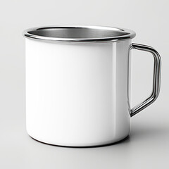 Stainless enamel mug png product mockup, transparent design