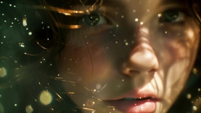A young heroine bravely venturing into a mystical labyrinth facing challenges and riddles that ultimately lead her to discover her . .