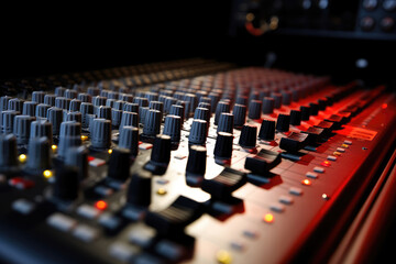 Professional Audio Mixing Console in Studio