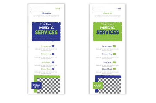 modern medical roll up banner design template.