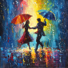 A_joyful_couple_dancing_in_the_rain_with_colorful_umbrel