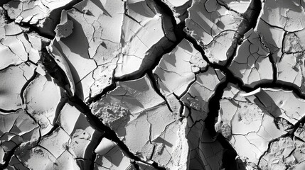 Textures and patterns of dried and cracked earth in a desert