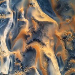 The intricate patterns of sand dunes from a birds-eye view