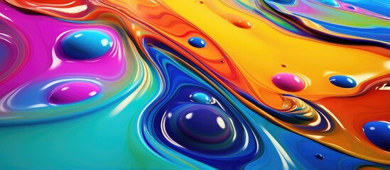 Vibrant Liquid Color Swirls Abstract Background
