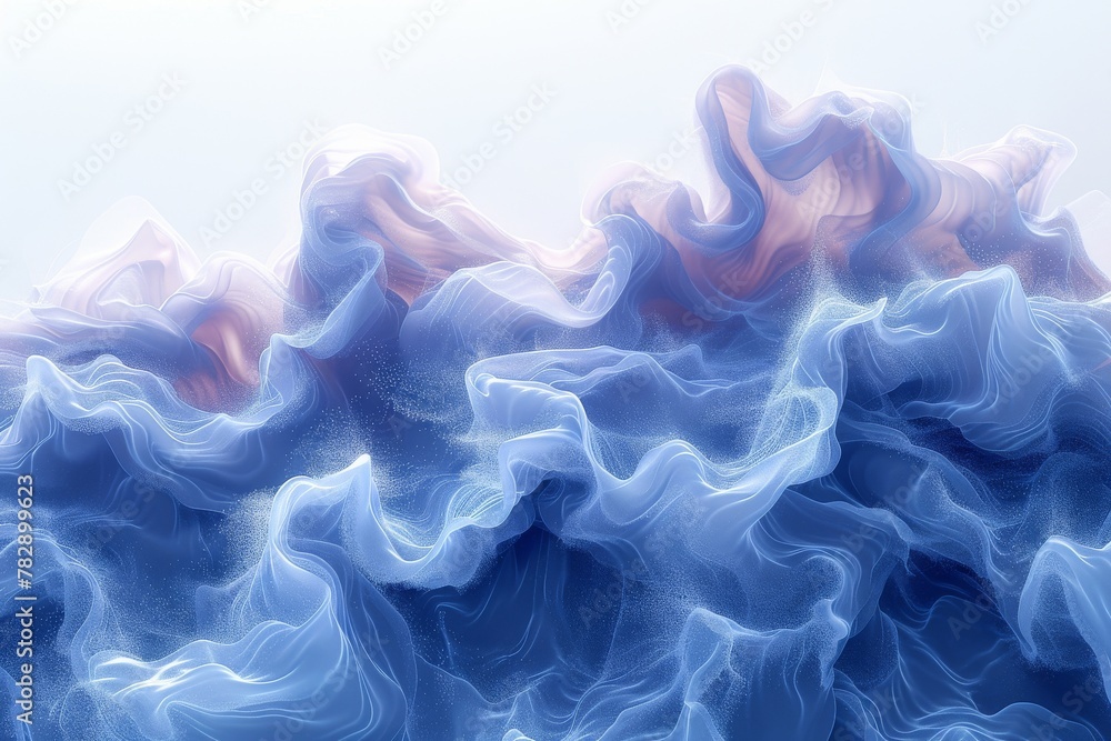 Poster digital artwork of soft textured waves with a gentle color transition and speckled details