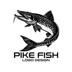 Pike Fish Vector Logo Design