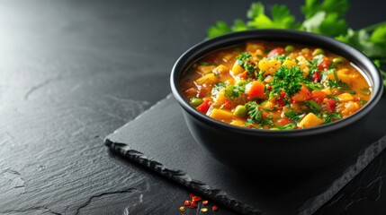 Homemade Spicy Indian Curry in bowl, inviting the viewer to enjoy a serving of this delectable dish. - obrazy, fototapety, plakaty