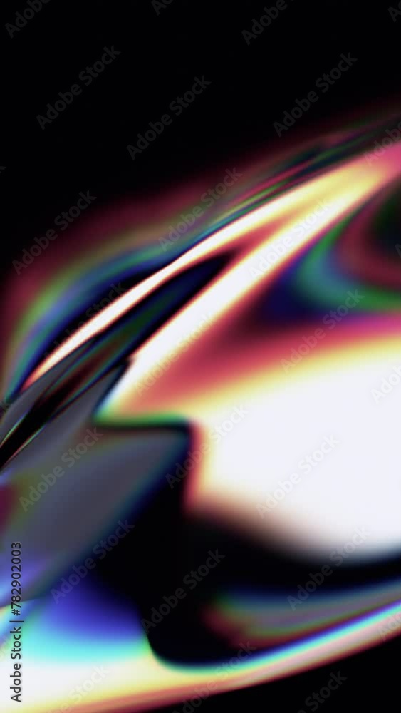 Poster abstract vertical animation, 3d render of a background with color refraction effect, 4k seamless loo