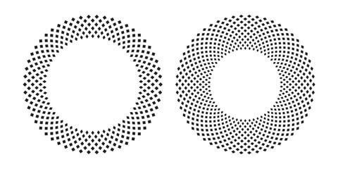 Dots Patterns for Round Frames. Set of Circular Design Elements. 