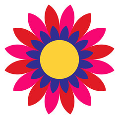 Mexican traditional flower. Ethnic embroidery decoration. Ornate folk graphic, wallpaper element. Festive mexican floral motif. Vector illustration