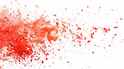 Ruby red paint splatter on a pure white background