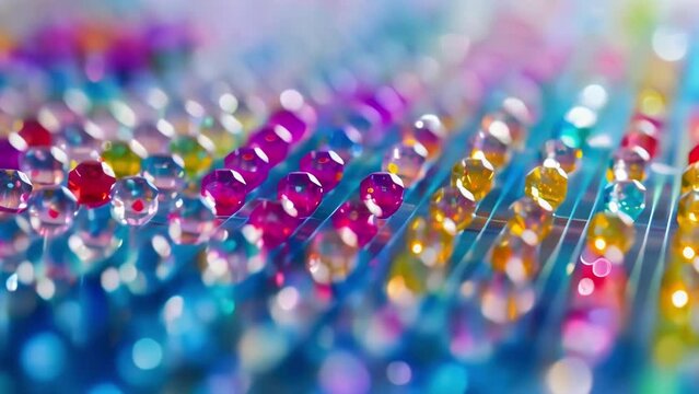 A closeup of a DNA microarray containing thousands of DNA samples for precise and efficient analysis