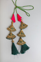 Indian Handmade Latkan Design for  Lengha and Sari Blouse on the back