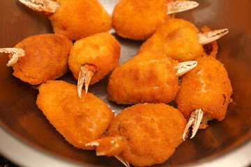 Spicy Fried Crab claws in a bowl