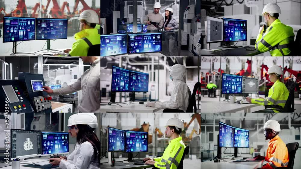 Leinwandbilder industrial data automation system on computers