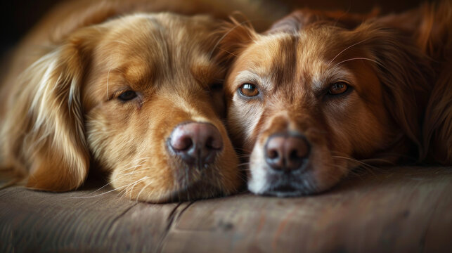 Tranquil Moment Between Two Dogs