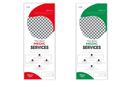 creative modern medical roll up banner design template, medical pull up banner design template for presentation. 