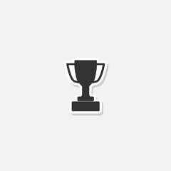 Trophy icon sticker isolated on gray background